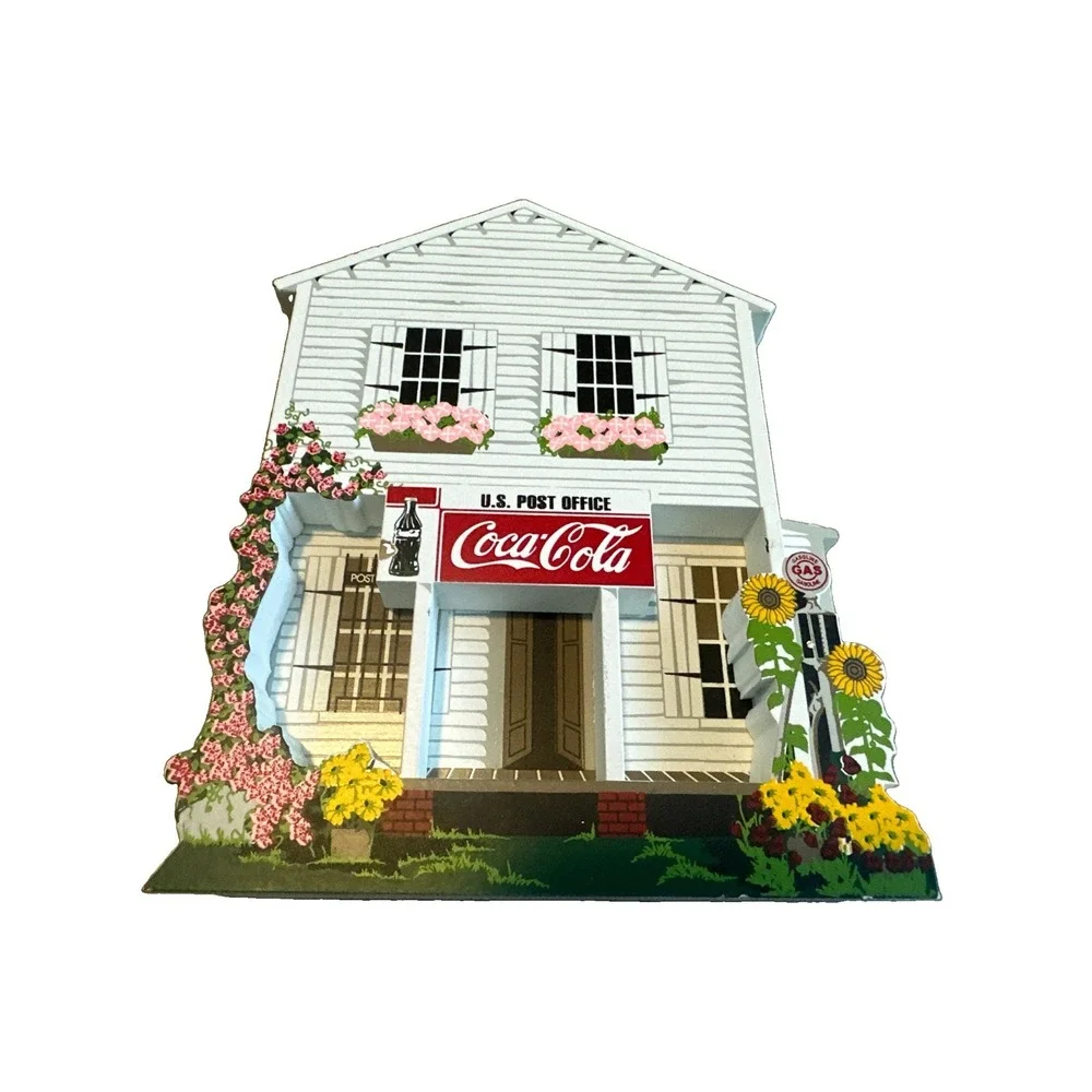 Vintage Sheila 1998 Coca-Cola Collectible Wood 'Down Home Flavor' US Post Office